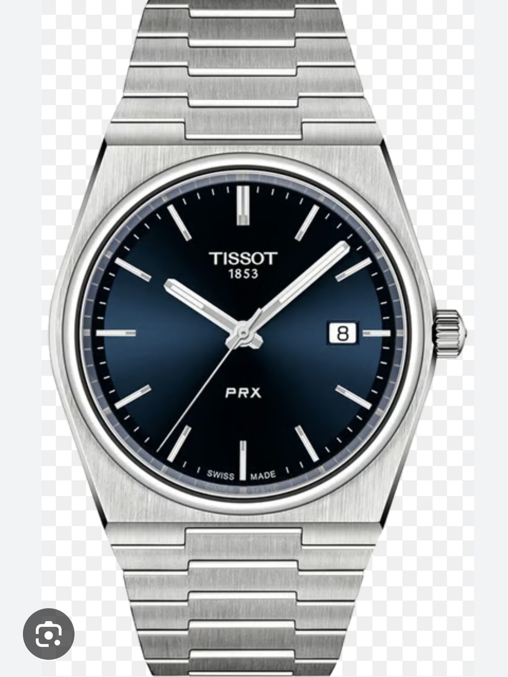 Tissot PRX Stainless Steel Watch with Navy Blue Dial
